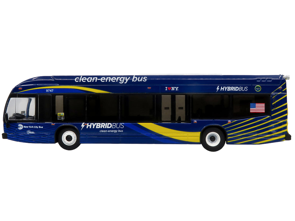 Nova Bus LFSH HEV Hybrid Transit Bus "MTA New York City" Blue with Yellow Graphics Limited Edition to 504 pieces Worldwide 1/87 (HO) Diecast Model
