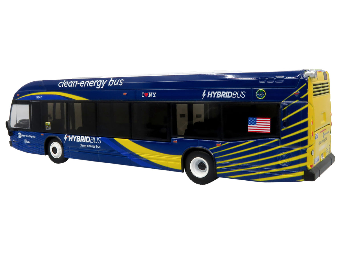 Nova Bus LFSH HEV Hybrid Transit Bus "MTA New York City" Blue with Yellow Graphics Limited Edition to 504 pieces Worldwide 1/87 (HO) Diecast Model