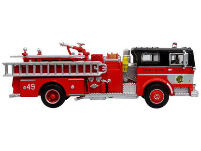 1974 Ward LaFrance Fire Engine "Chicago Fire Department - Engine 49" Red with Black Top "5 Alarm" Series Limited Edition 1/87 (HO) Diecast Model