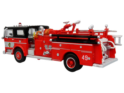 1974 Ward LaFrance Fire Engine "Chicago Fire Department - Engine 49" Red with Black Top "5 Alarm" Series Limited Edition 1/87 (HO) Diecast Model