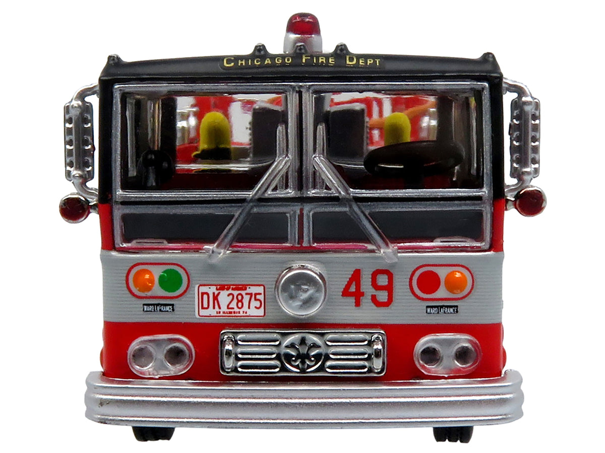 1974 Ward LaFrance Fire Engine "Chicago Fire Department - Engine 49" Red with Black Top "5 Alarm" Series Limited Edition 1/87 (HO) Diecast Model