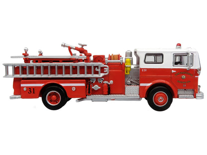 1974 Ward LaFrance Fire Engine "San Francisco Fire Department – Engine 31" Red with White Top "5 Alarm" Series Limited Edition 1/87 (HO) Diecast Model