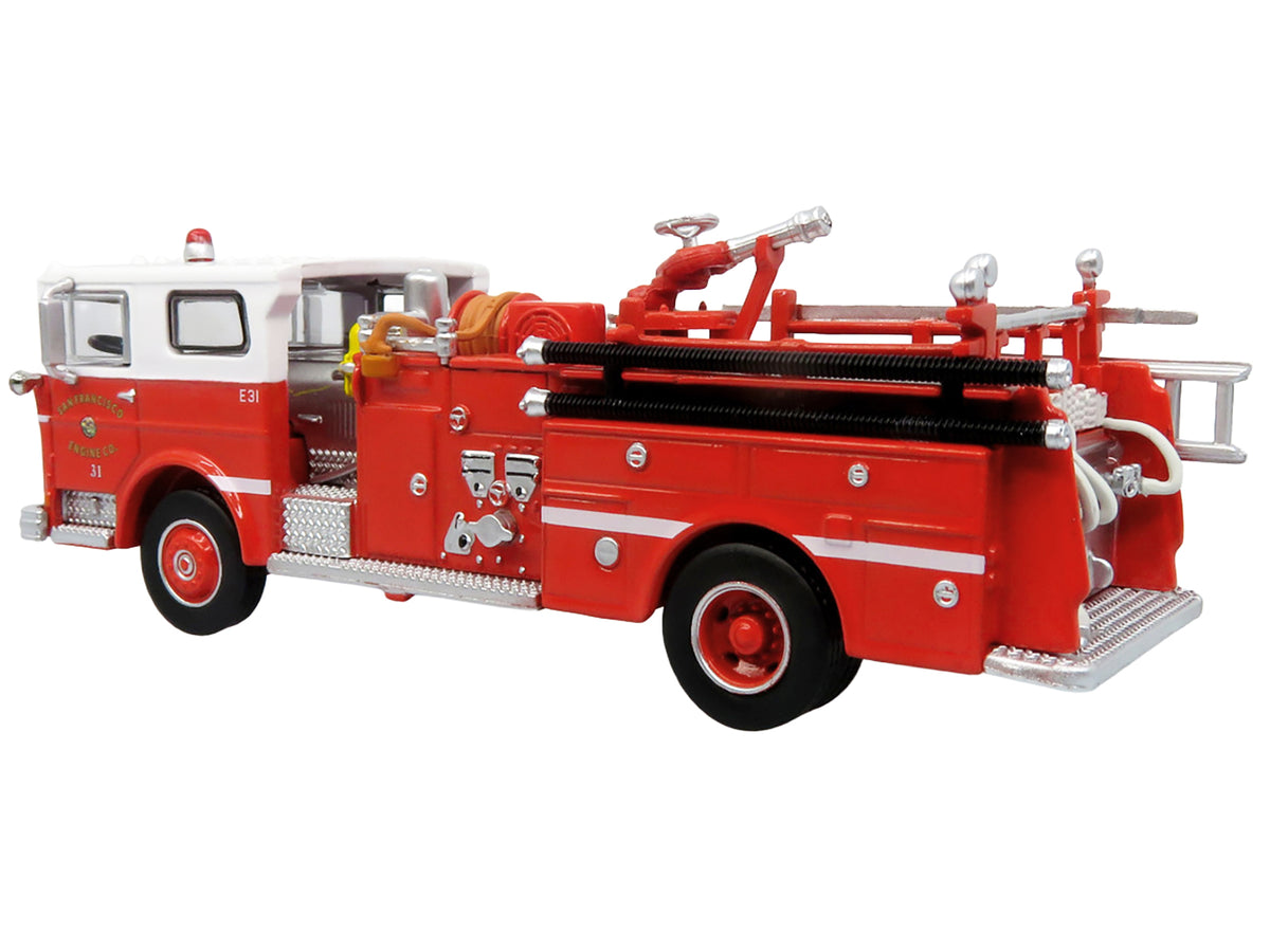 1974 Ward LaFrance Fire Engine "San Francisco Fire Department – Engine 31" Red with White Top "5 Alarm" Series Limited Edition 1/87 (HO) Diecast Model