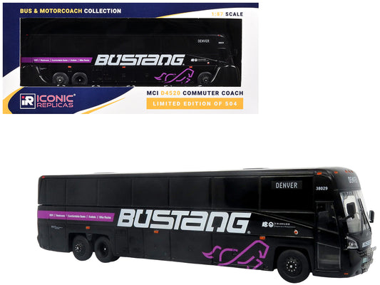 MCI D4520 Commuter Coach Bus "Bustang - Colorado Department of Transportation" Black "The Bus & Motorcoach Collection" Limited Edition to 504 pieces Worldwide 1/87 (HO) Scale Diecast Model