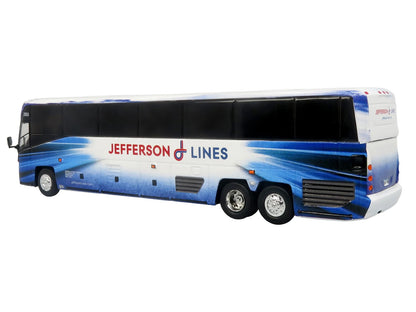 MCI D4520 Commuter Coach Bus "Jefferson Lines" White with Blue Graphics "The Bus & Motorcoach Collection" Limited Edition to 504 pieces Worldwide 1/87 (HO) Scale Diecast Model