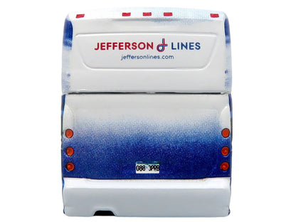 MCI D4520 Commuter Coach Bus "Jefferson Lines" White with Blue Graphics "The Bus & Motorcoach Collection" Limited Edition to 504 pieces Worldwide 1/87 (HO) Scale Diecast Model