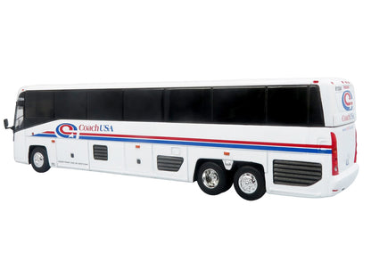 MCI D4520 Commuter Coach Bus "Coach USA" White with Blue and Red Stripes "The Bus & Motorcoach Collection" Limited Edition to 504 pieces Worldwide 1/87 (HO) Scale Diecast Model