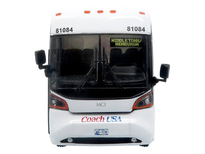 MCI D4520 Commuter Coach Bus "Coach USA" White with Blue and Red Stripes "The Bus & Motorcoach Collection" Limited Edition to 504 pieces Worldwide 1/87 (HO) Scale Diecast Model