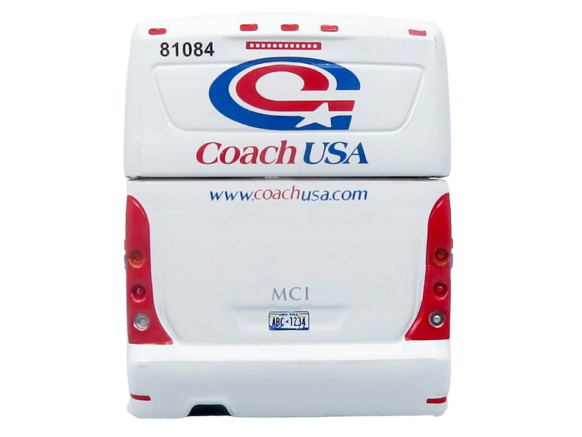 MCI D4520 Commuter Coach Bus "Coach USA" White with Blue and Red Stripes "The Bus & Motorcoach Collection" Limited Edition to 504 pieces Worldwide 1/87 (HO) Scale Diecast Model