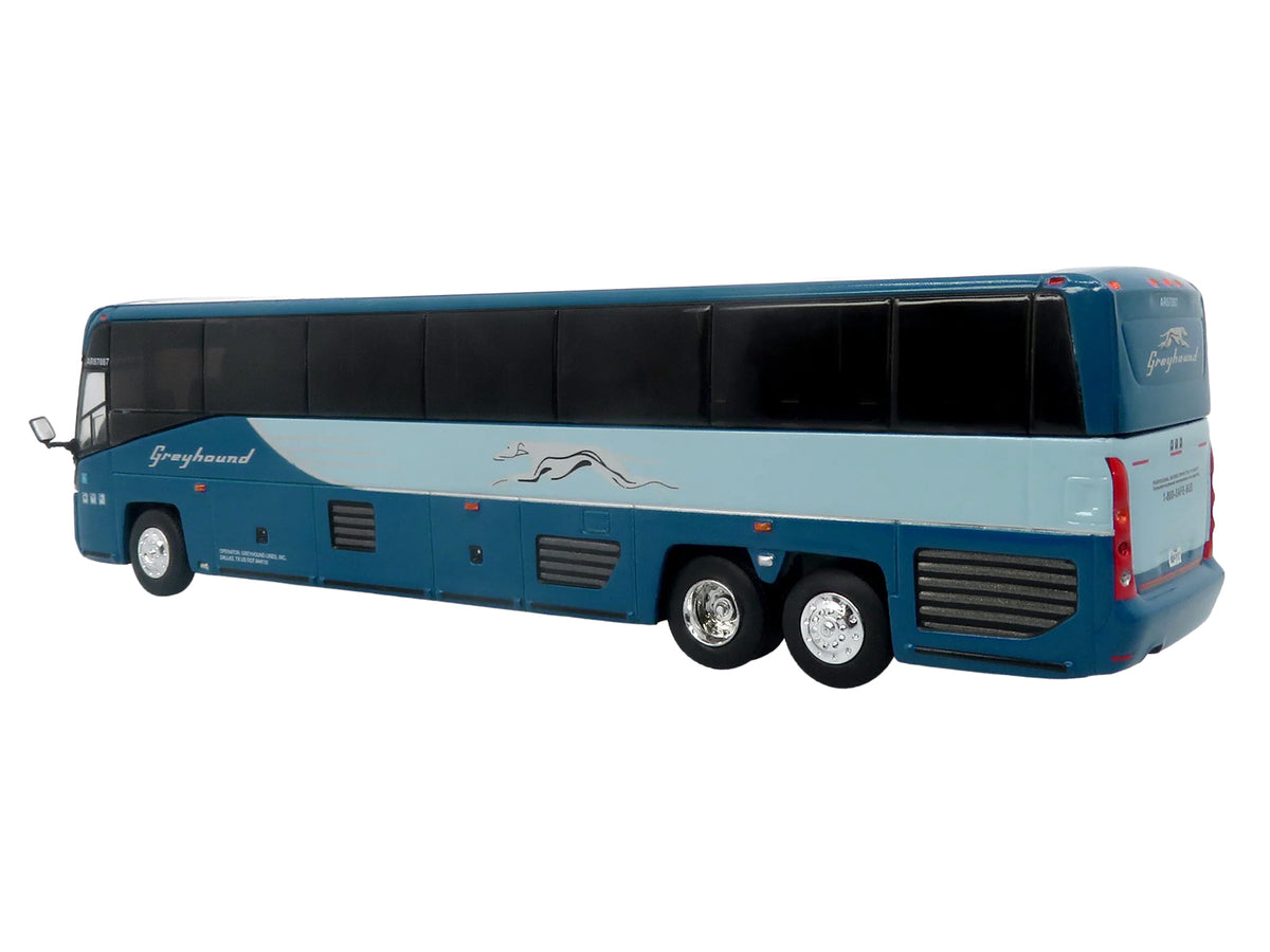 MCI D4520 Commuter Coach Bus "Greyhound Lines" Blue with Light Blue Stripes "The Bus & Motorcoach Collection" Limited Edition to 504 pieces Worldwide 1/87 (HO) Scale Diecast Model