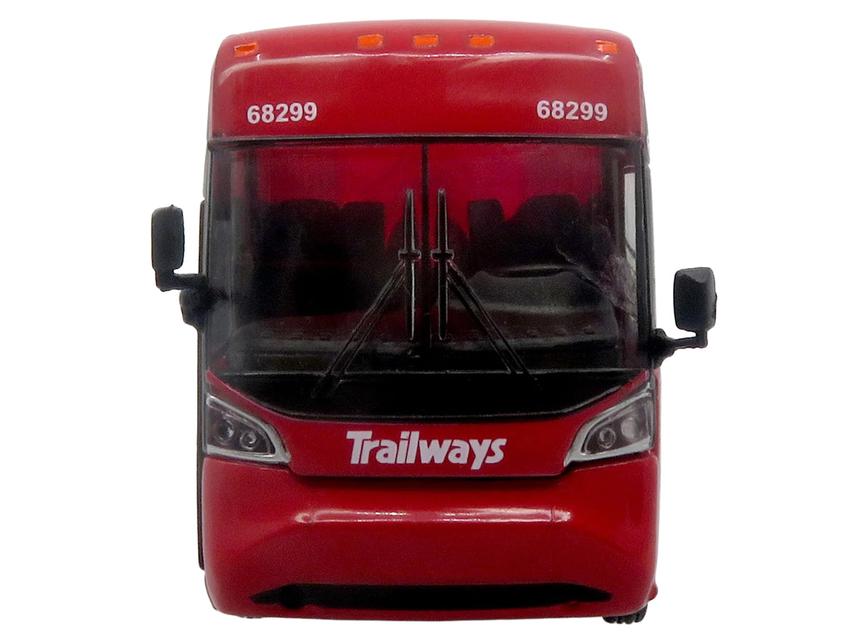 MCI D4520 Commuter Coach Bus "Burlington Trailways" Red with White Graphics "The Bus & Motorcoach Collection" Limited Edition to 504 pieces Worldwide 1/87 (HO) Scale Diecast Model