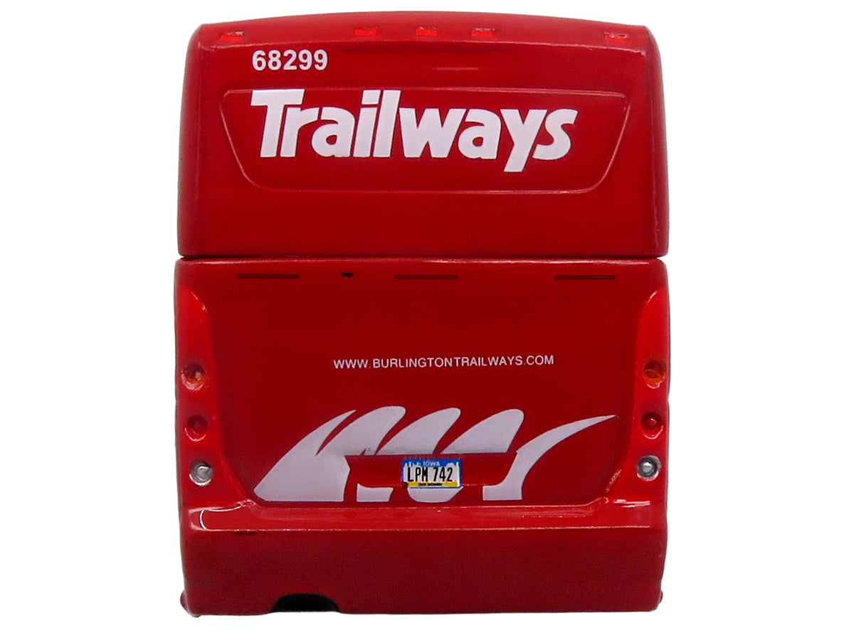 MCI D4520 Commuter Coach Bus "Burlington Trailways" Red with White Graphics "The Bus & Motorcoach Collection" Limited Edition to 504 pieces Worldwide 1/87 (HO) Scale Diecast Model