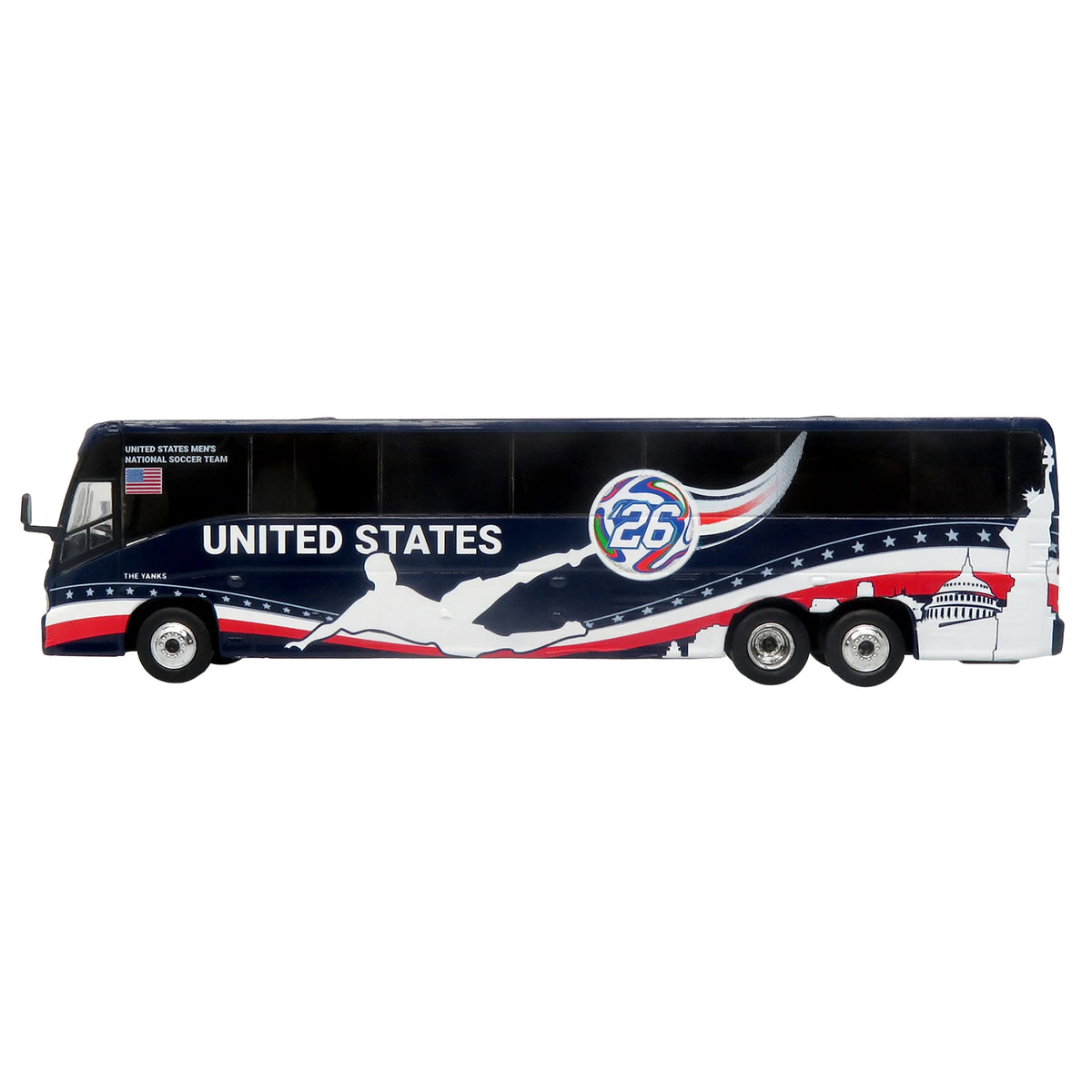 MCI J4500 Coach Bus "United States National Soccer Team" Dark Blue with Graphics "International Federation of the Global Game" Series Limited Edition to 504 pieces Worldwide 1/87 (HO) Diecast Model