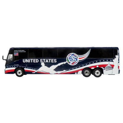 MCI J4500 Coach Bus "United States National Soccer Team" Dark Blue with Graphics "International Federation of the Global Game" Series Limited Edition to 504 pieces Worldwide 1/87 (HO) Diecast Model