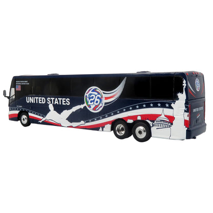 MCI J4500 Coach Bus "United States National Soccer Team" Dark Blue with Graphics "International Federation of the Global Game" Series Limited Edition to 504 pieces Worldwide 1/87 (HO) Diecast Model