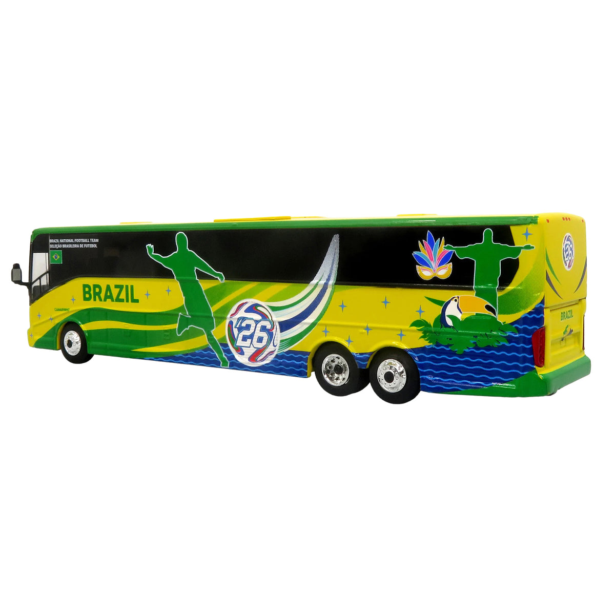 Van Hool CX-45 Coach Bus "Brazil National Football Team" Yellow and Green with Graphics "International Federation of the Global Game" Series Limited Edition to 504 pieces Worldwide 1/87 (HO) Diecast Model