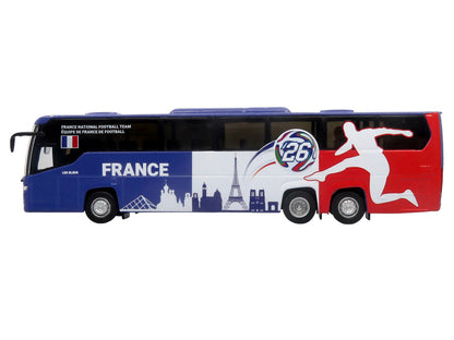 Scania Touring HD Coach Bus "France National Football Team" Blue with Graphics "International Federation of the Global Game" Series Limited Edition to 504 pieces Worldwide 1/87 (HO) Diecast Model