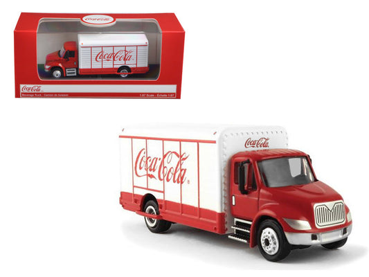 "Coca-Cola" Beverage Truck Red and White 1/87 Diecast Model