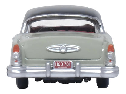 1955 Buick Century Windsor Gray and Dover White with Carlsbad Black Top 1/87 (HO) Scale Diecast Model Car