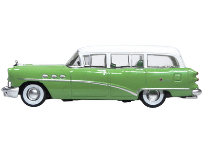 1954 Buick Century Estate Wagon Willow Green and White 1/87 (HO) Scale Diecast Model Car