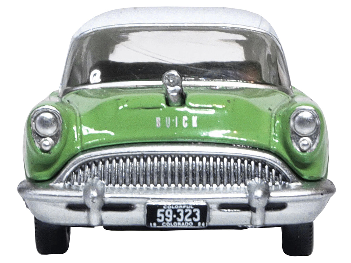1954 Buick Century Estate Wagon Willow Green and White 1/87 (HO) Scale Diecast Model Car