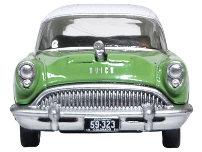 1954 Buick Century Estate Wagon Willow Green and White 1/87 (HO) Scale Diecast Model Car