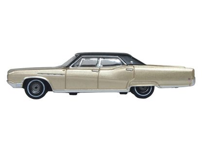 1968 Buick Electra 225 Ivory Gold Metallic with Black Top and White Interior 1/87 (HO) Scale Diecast Model Car
