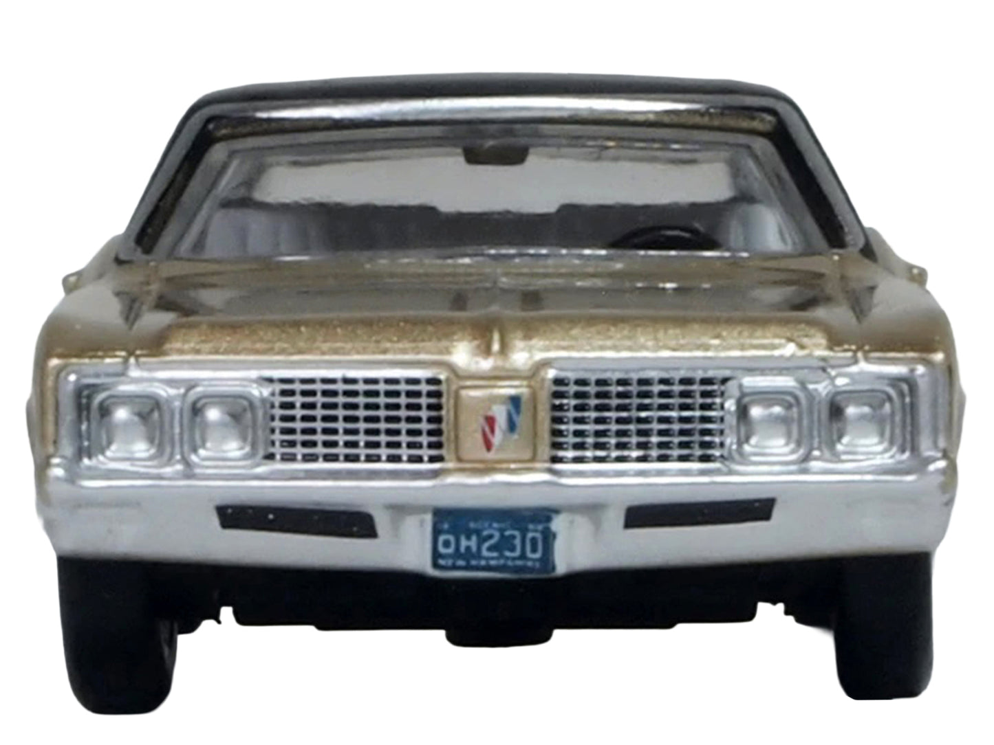 1968 Buick Electra 225 Ivory Gold Metallic with Black Top and White Interior 1/87 (HO) Scale Diecast Model Car