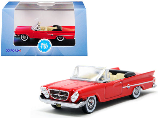 1961 Chrysler 300 Convertible Mardi Gras Red 1/87 (HO) Scale Diecast Model Car
