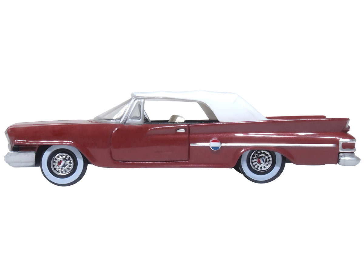 1961 Chrysler 300 Convertible (Closed Top) Cinnamon Brown Metallic with White Top 1/87 (HO) Scale Diecast Model Car