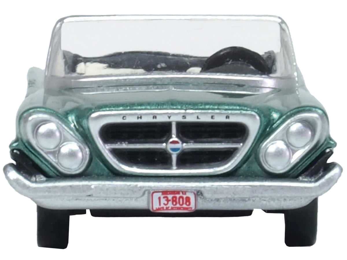 1961 Chrysler 300 Convertible Pinewood Green Metallic 1/87 (HO) Scale Diecast Model Car