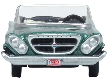 1961 Chrysler 300 Convertible Pinewood Green Metallic 1/87 (HO) Scale Diecast Model Car