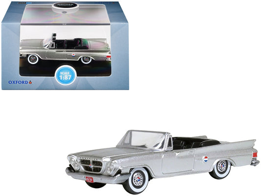 1961 Chrysler 300G Convertible Sheffield Silver Metallic 1/87 (HO) Scale Diecast Model Car