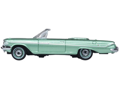 1961 Chevrolet Impala Convertible Arbor Green Metallic with Green Interior 1/87 (HO) Scale Diecast Model Car