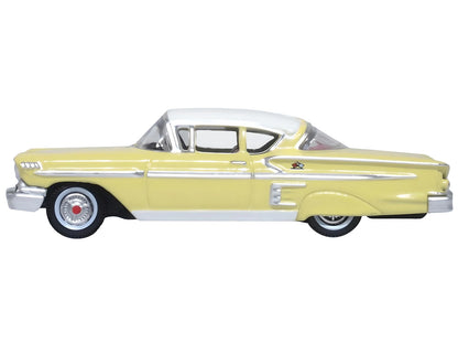 1958 Chevrolet Impala Sport Colonial Cream with Snowcrest White Top 1/87 (HO) Scale Diecast Model Car
