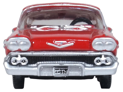 1958 Chevrolet Impala Sports Coupe Rio Red 1/87 (HO) Scale Diecast Model Car