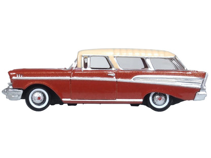 1957 Chevrolet Nomad Adobe Beige with Sierra Gold Top 1/87 (HO) Scale Diecast Model Car