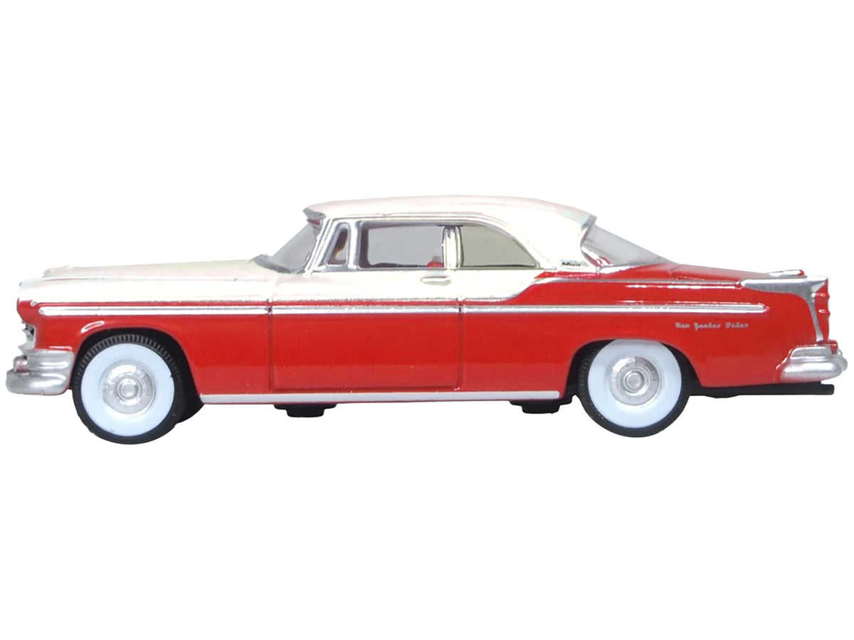 1955 Chrysler New Yorker Deluxe St. Regis Tango Red and Platinum Metallic 1/87 (HO) Scale Diecast Model Car