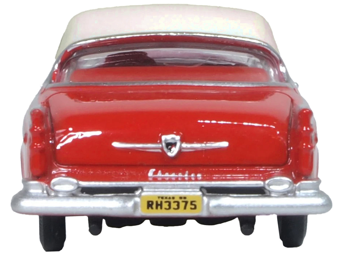 1955 Chrysler New Yorker Deluxe St. Regis Tango Red and Platinum Metallic 1/87 (HO) Scale Diecast Model Car