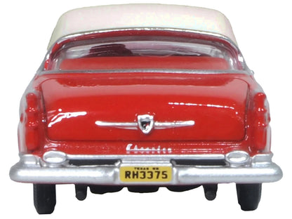 1955 Chrysler New Yorker Deluxe St. Regis Tango Red and Platinum Metallic 1/87 (HO) Scale Diecast Model Car