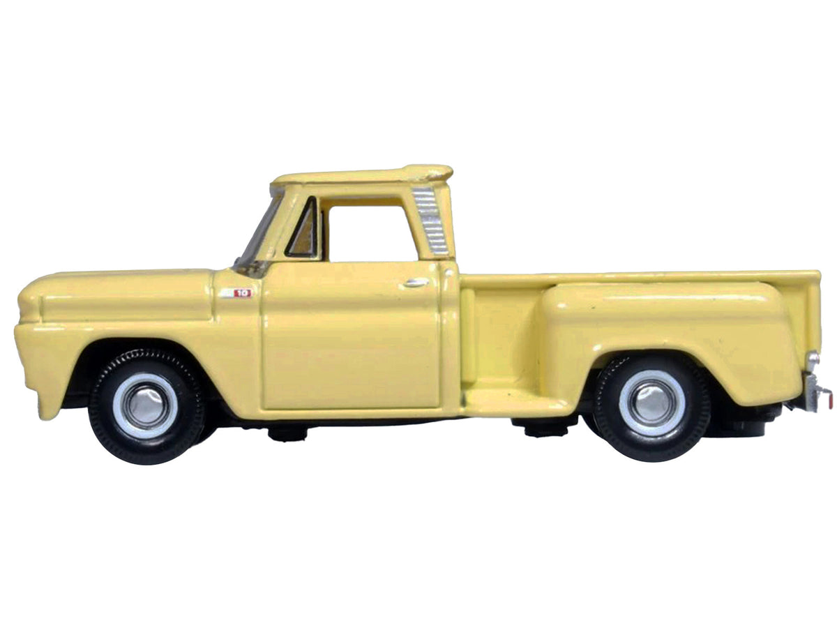 1965 Chevrolet C10 Stepside Pickup Truck Yellow 1/87 (HO) Scale Diecast Model Car