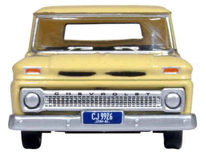 1965 Chevrolet C10 Stepside Pickup Truck Yellow 1/87 (HO) Scale Diecast Model Car