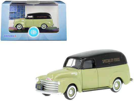 1950 Chevrolet Panel Van "Speciality Foods" Light Green and Black 1/87 (HO) Scale Diecast Model Car