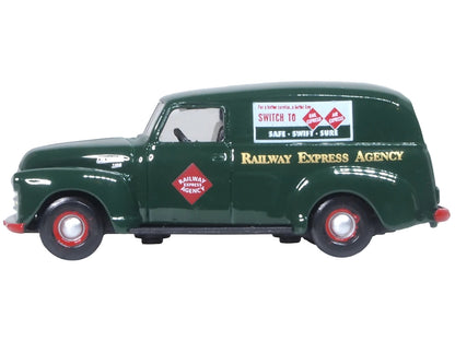 1950 Chevrolet Panel Van "Railway Express Agency" Dark Green 1/87 (HO) Scale Diecast Model Car