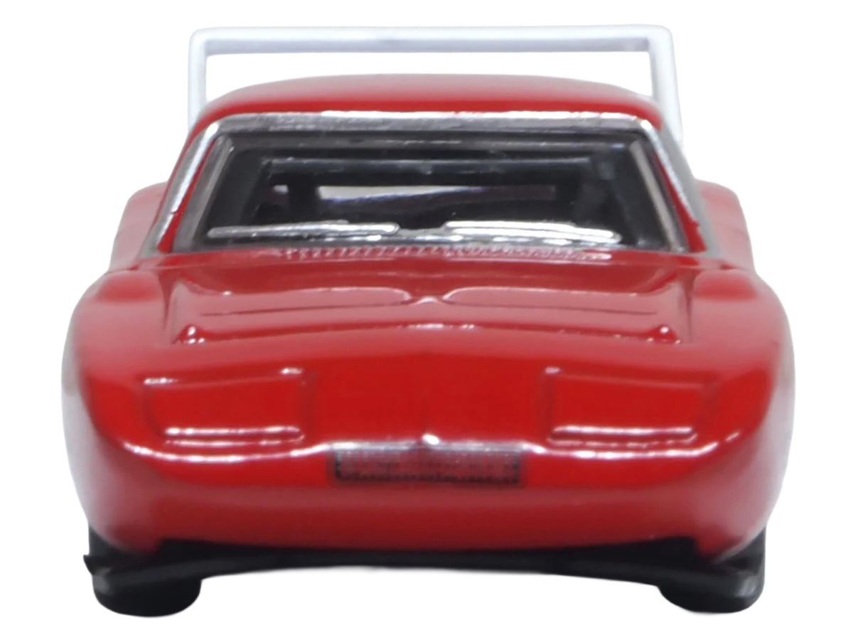 1969 Dodge Charger Daytona Red with White Stripe 1/87 (HO) Scale Diecast Model Car