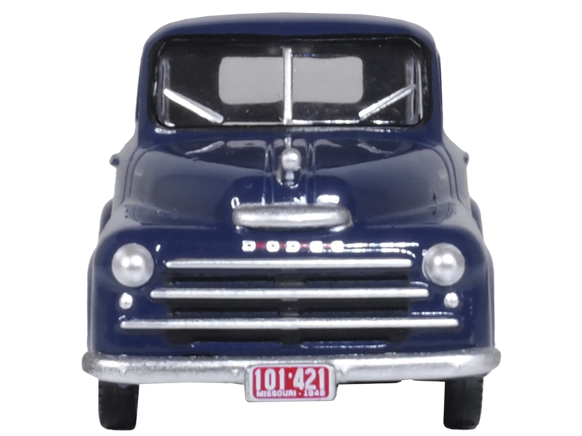 1948 Dodge B-1B Pickup Truck Waterway Blue 1/87 (HO) Scale Diecast Model Car