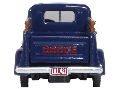1948 Dodge B-1B Pickup Truck Waterway Blue 1/87 (HO) Scale Diecast Model Car