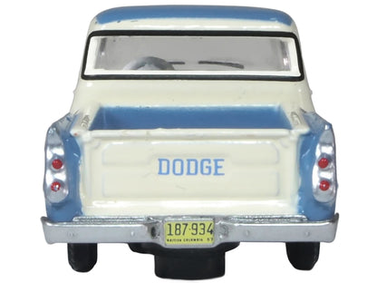 1957 Dodge D100 Sweptside Pickup Truck Ice Blue and Glacier White 1/87 (HO) Scale Diecast Model Car