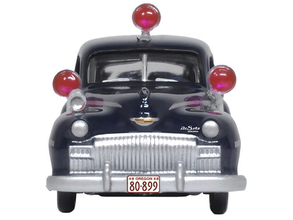 1946 DeSoto Suburban Ambulance Dark Blue "Junction City Ambulance" 1/87 (HO) Scale Diecast Model Car