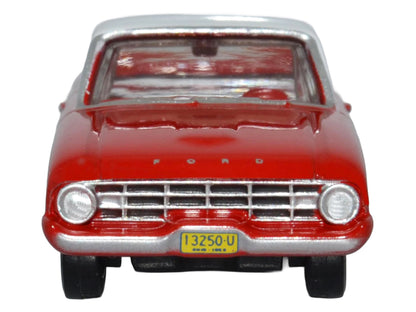 1960 Ford Falcon Ranchero Monte Carlo Red with Corinthian White Top 1/87 (HO) Scale Diecast Model Car